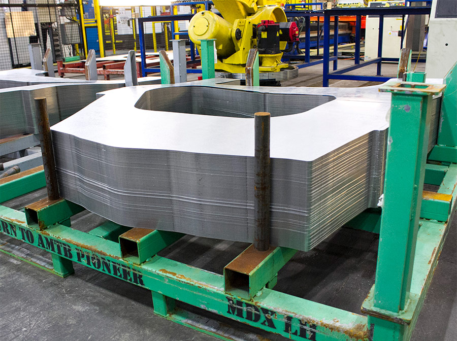 Automotive tailored blanks at an ArcelorMittal USA plant