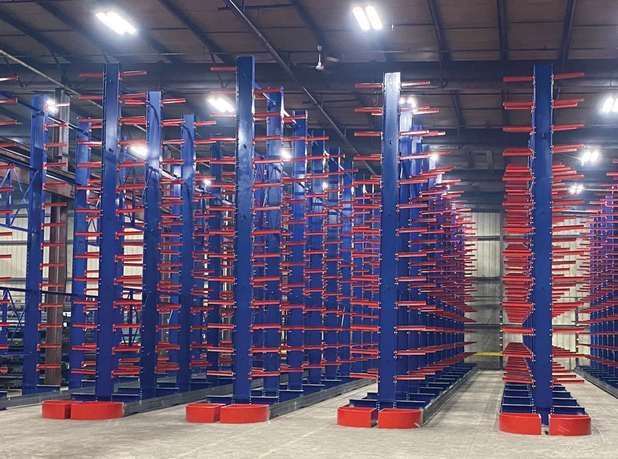 empty racks in warehouse