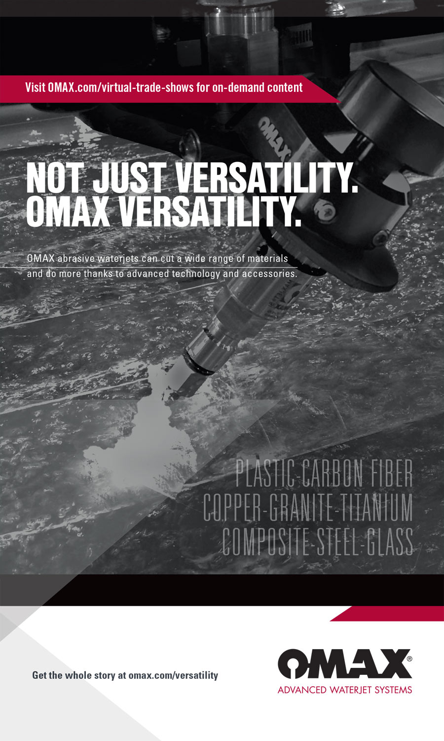 OMAX Advanced Waterjet Systems Advertisement