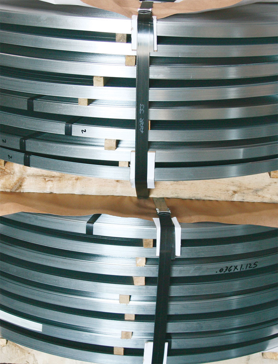 Aluminum strip-in coils stacked