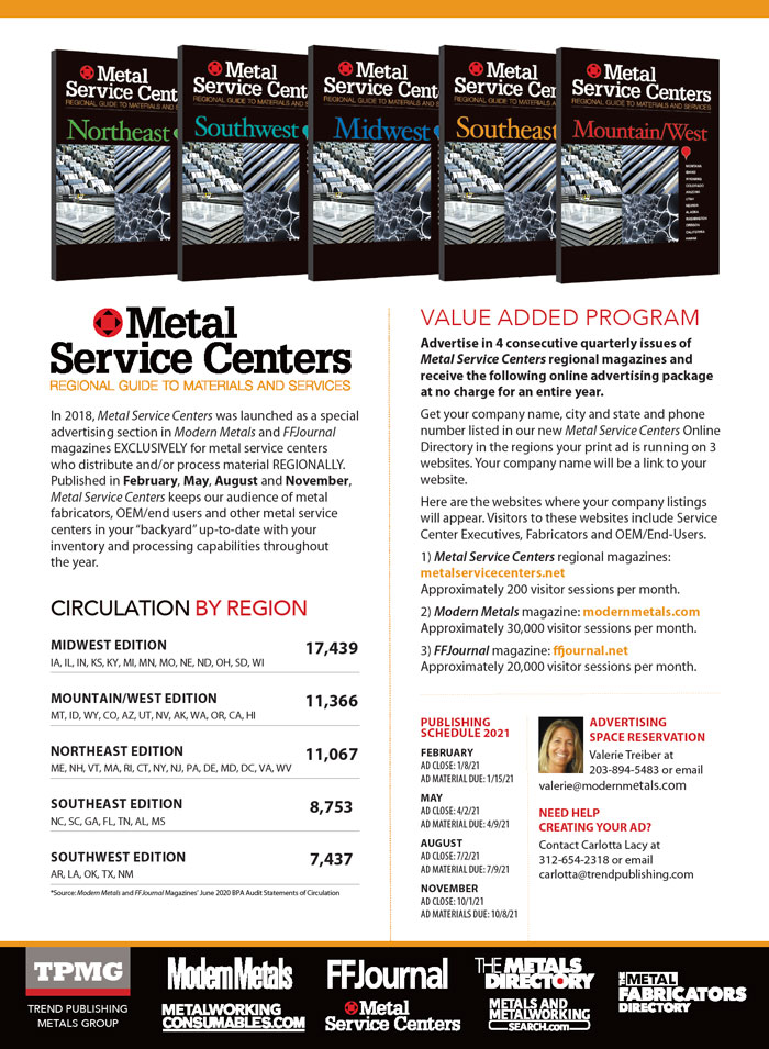 Modern Metals Service Centers Advertisement