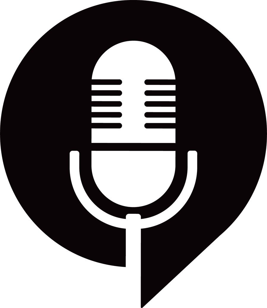 black microphone podcast icon