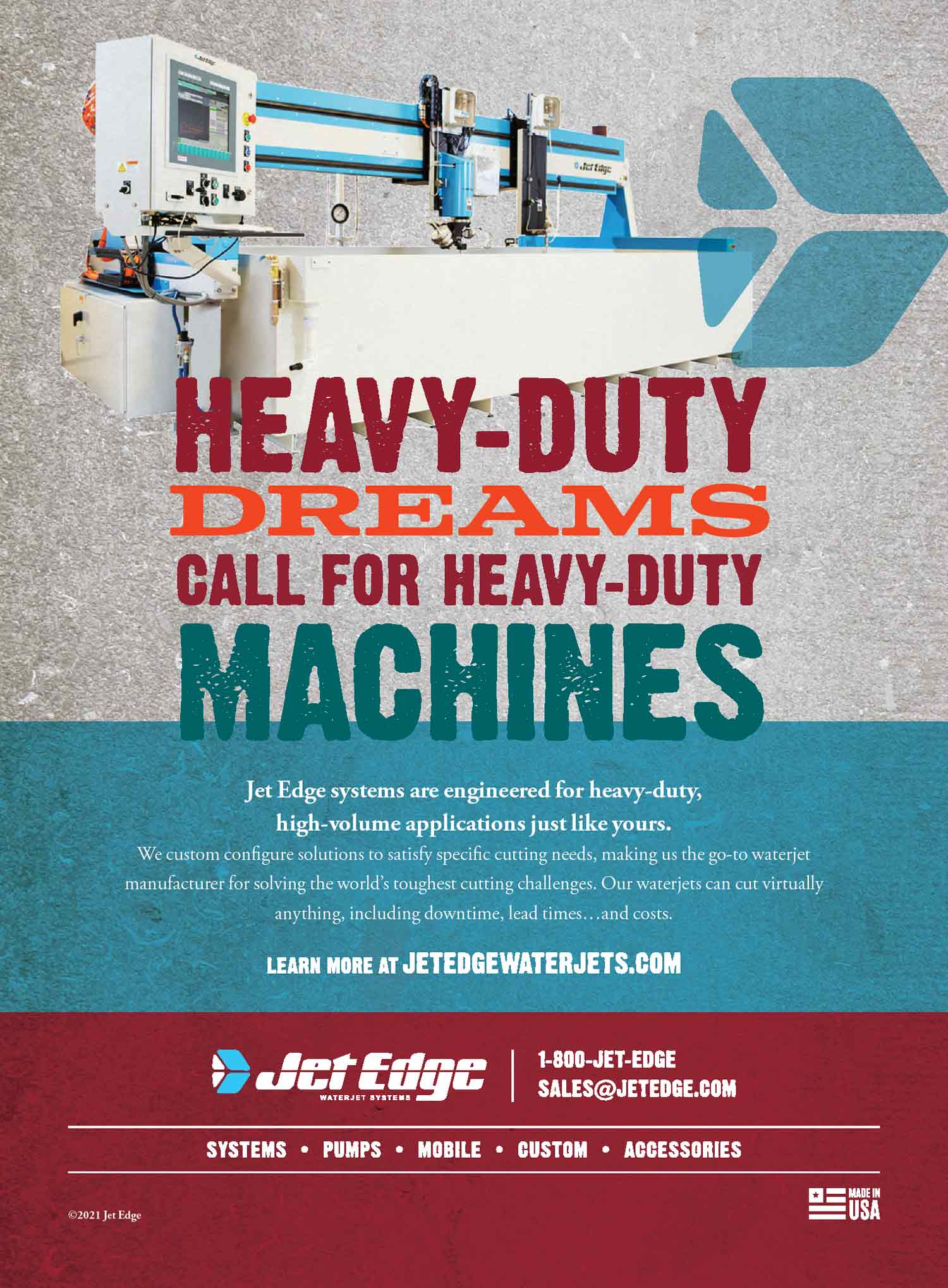 Jet Edge Waterjet Systems Advertisement