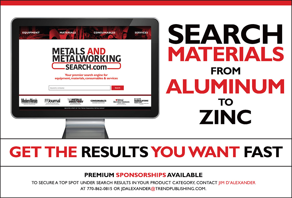 Metals and Metalworking Search Advertisement